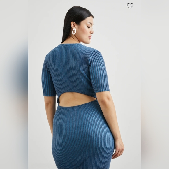 #132 Rails Genesis Dress NWOT Midi Ribbed Cut Out Back - Picture 3 of 13